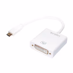LogiLink UA0245A, 0,14 m, DVI, USB Type-A, Blanc