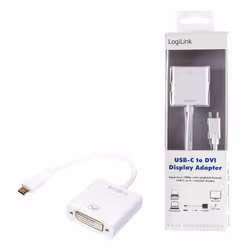 LogiLink UA0245A câble vidéo et adaptateur 0,14 m DVI USB Type-A Blanc