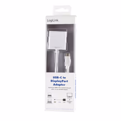 LogiLink 0.14m, USB-C 3.1/DisplayPort adaptateur graphique USB Blanc