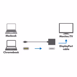 LogiLink 0.14m, USB-C 3.1/DisplayPort adaptateur graphique USB Blanc
