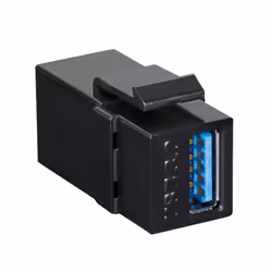 LogiLink NK0015B, Plat, Noir, USB A, Terminal, Femelle, Nickel