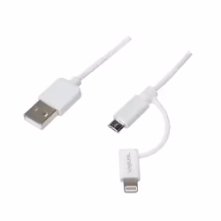 LogiLink CU0118, 1 m, Micro-USB A, USB A, Blanc