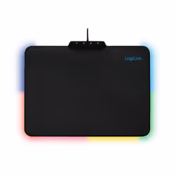 LogiLink ID0155, Noir, Monochromatique, Caoutchouc, Alimenté par port USB, Tapis de souris de jeu