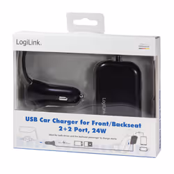 LogiLink PA0149 chargeur d'appareils mobiles Téléphone portable, Chargeur électrique, Smartphone, Tablette Noir Allume-cigare Auto - Vue supplémentaire 5