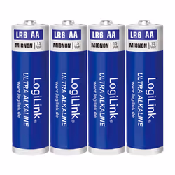 LogiLink LR6B4, Batterie à usage unique, AA, Alcaline, 1,5 V, 4 pièce(s), 1700 mAh