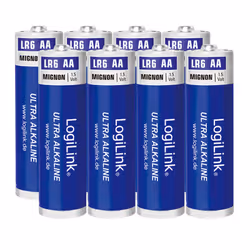 LogiLink LR6F8, Batterie à usage unique, AA, Alcaline, 1,5 V, 8 pièce(s), 1700 mAh