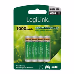 LogiLink LR03RB4 pile domestique Batterie rechargeable AAA Hybrides nickel-métal (NiMH)