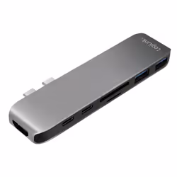 LogiLink UA0302, USB 3.2 Gen 1 (3.1 Gen 1) Type-C, Aluminium, Noir, MicroSD (TransFlash), SD, HDMI, Thunderbolt 3, USB 3.2 Ge ...