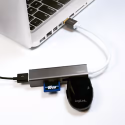 LogiLink UA0306 station d'accueil USB 3.2 Gen 1 (3.1 Gen 1) Type-A Argent, Blanc