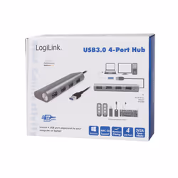 LogiLink UA0307 hub & concentrateur USB 3.2 Gen 1 (3.1 Gen 1) Type-A 5000 Mbit/s Aluminium