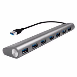 LogiLink UA0308, USB 3.2 Gen 1 (3.1 Gen 1) Type-A, USB 3.2 Gen 1 (3.1 Gen 1) Type-A, 5000 Mbit/s, Gris, Aluminium, CE, RoHS