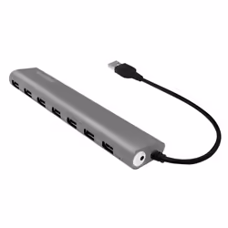 LogiLink UA0308 hub & concentrateur USB 3.2 Gen 1 (3.1 Gen 1) Type-A 5000 Mbit/s Gris - Vue supplémentaire 4