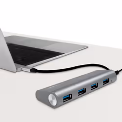 LogiLink UA0309 hub & concentrateur USB 3.2 Gen 1 (3.1 Gen 1) Type-C 5000 Mbit/s Gris - Vue supplémentaire 4