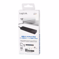 LogiLink UA0311 hub & concentrateur USB 3.2 Gen 1 (3.1 Gen 1) Type-C 5000 Mbit/s Noir - Vue supplémentaire 4