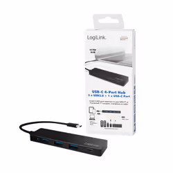 LogiLink UA0311 hub & concentrateur USB 3.2 Gen 1 (3.1 Gen 1) Type-C 5000 Mbit/s Noir - Vue supplémentaire 5