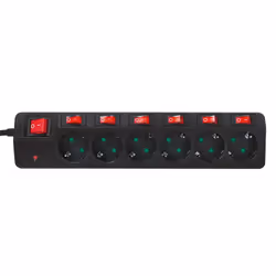 LogiLink LPS233 multiprise 1,5 m 6 sortie(s) CA Intérieure Noir