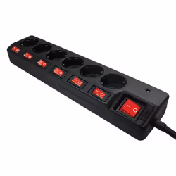 LogiLink LPS233 multiprise 1,5 m 6 sortie(s) CA Intérieure Noir