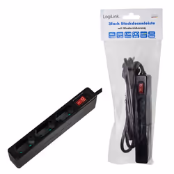 LogiLink LPS230B multiprise 1,5 m 3 sortie(s) CA Noir - Vue supplémentaire 5