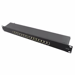 LogiLink NP0076, 10 Gigabit Ethernet, RJ-45, Cat6a, Noir, Métal, 1U