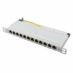 LogiLink NP0065, 10 Gigabit Ethernet, RJ-45, Cat6a, Gris, Métal, Montage de rack