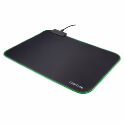 LogiLink ID0183, Noir, Monochromatique, Polyester, Caoutchouc, Alimenté par port USB, différent, Tapis de souris de jeu