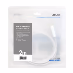 LogiLink CV0123 câble vidéo et adaptateur 2 m Mini DisplayPort HDMI Type A (Standard) Blanc