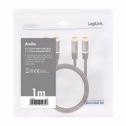 LogiLink CA1202 câble audio 1 m 2 x RCA Noir - Vue supplémentaire 4