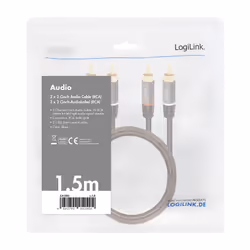 LogiLink CA1203 câble audio 1,5 m 2 x RCA Noir - Vue supplémentaire 4