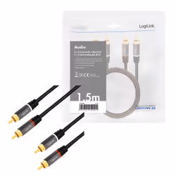 LogiLink CA1203 câble audio 1,5 m 2 x RCA Noir - Vue supplémentaire 5