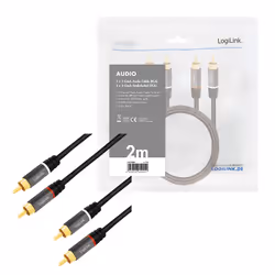 LogiLink CA1204 câble audio 2 m 2 x RCA Noir - Vue supplémentaire 5