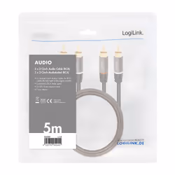 LogiLink CA1207 câble audio 5 m 2 x RCA Noir - Vue supplémentaire 4