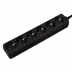 LogiLink LPS238B, 1,5 m, Intérieure, IP20, Noir, 6 sortie(s) CA, 250 V