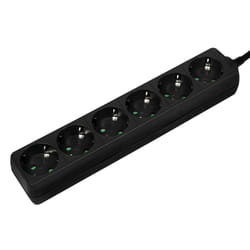 LogiLink LPS238B multiprise 1,5 m 6 sortie(s) CA Intérieure Noir