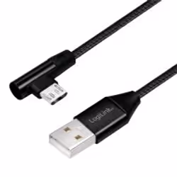 LogiLink CU0141, 0,3 m, USB A, Micro-USB B, USB 2.0, 480 Mbit/s, Noir