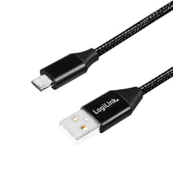 LogiLink CU0143 câble USB 0,3 m USB 2.0 USB A Micro-USB B Noir