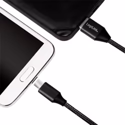 LogiLink CU0143 câble USB 0,3 m USB 2.0 USB A Micro-USB B Noir