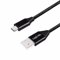 LogiLink CU0144, 1 m, USB A, Micro-USB B, USB 2.0, 480 Mbit/s, Noir