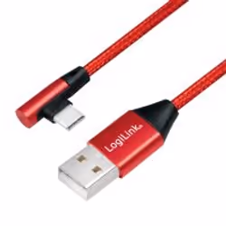 LogiLink CU0145, 0,3 m, USB A, USB C, USB 2.0, 480 Mbit/s, Rouge