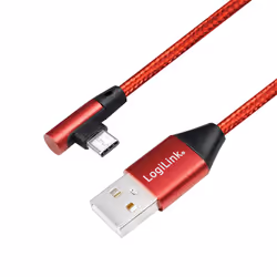 LogiLink CU0146, 1 m, USB A, USB C, USB 2.0, Rouge