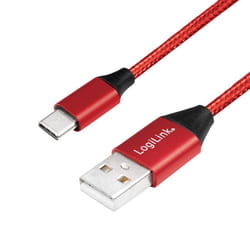 LogiLink CU0147 câble USB 0,3 m USB 2.0 USB A USB C Rouge