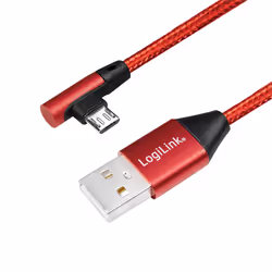 LogiLink CU0149, 0,3 m, USB A, Micro-USB B, USB 2.0, 480 Mbit/s, Rouge