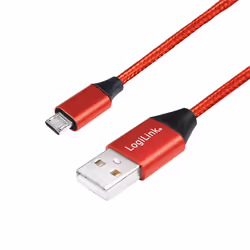 LogiLink CU0151, 0,3 m, USB A, Micro-USB B, USB 2.0, Rouge