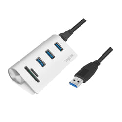 LogiLink CR0045 hub & concentrateur USB 3.2 Gen 1 (3.1 Gen 1) Type-A 5000 Mbit/s Argent