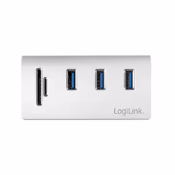 LogiLink CR0045 hub & concentrateur USB 3.2 Gen 1 (3.1 Gen 1) Type-A 5000 Mbit/s Argent