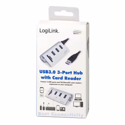 LogiLink CR0045 hub & concentrateur USB 3.2 Gen 1 (3.1 Gen 1) Type-A 5000 Mbit/s Argent - Vue supplémentaire 8