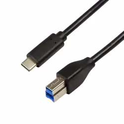 LogiLink CU0163, 2 m, USB C, USB B, USB 3.2 Gen 1 (3.1 Gen 1), 5000 Mbit/s, Noir