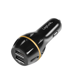 LogiLink PA0201 chargeur d'appareils mobiles GPS, Smartphone, Tablette Noir Allume-cigare Charge rapide Auto