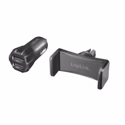 LogiLink PA0203, Auto, Allume-cigare, 5 V, 2 A, 0,3 m, Noir