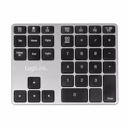 LogiLink ID0187 clavier numérique Universel Bluetooth Aluminium, Noir