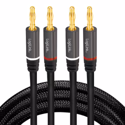 LogiLink CA1211 câble audio 5 m 2 x connecteur banane Noir - Vue supplémentaire 2